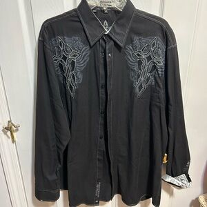 Men's Black Embroidered Shirt